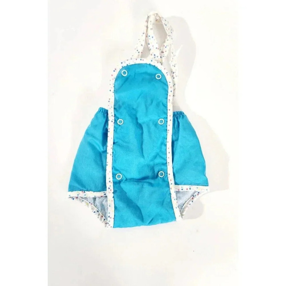 Polar Infantswear Other - Vtg Polar Infantswear Girl Romper Sun Suite Blue Hearts 0-6 Months Made In USA